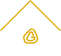 Ícone com linhas orgânicas formando contornos geográficos e um símbolo triangular central sob um traço que lembra um telhado.